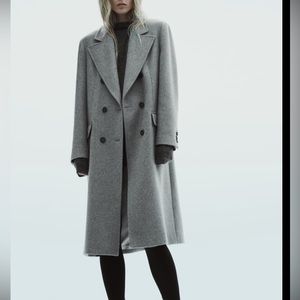 Zara Grey Oversized Wool Blend Coat
